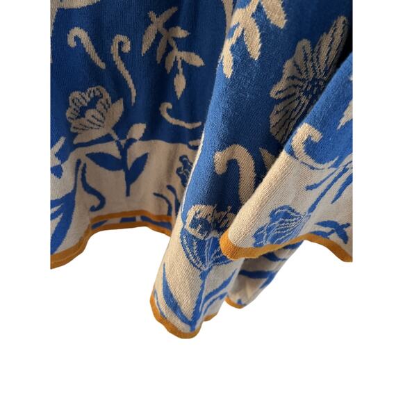 Gudren Sjoden Women's XL Pullover Sweater Blue Pattern 100% Recyclable Cotton - Picture 4 of 6